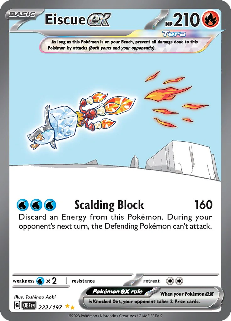 Eiscue ex 222/197  - Holofoil SV03 Obsidian Flames - Special Illustration Rare