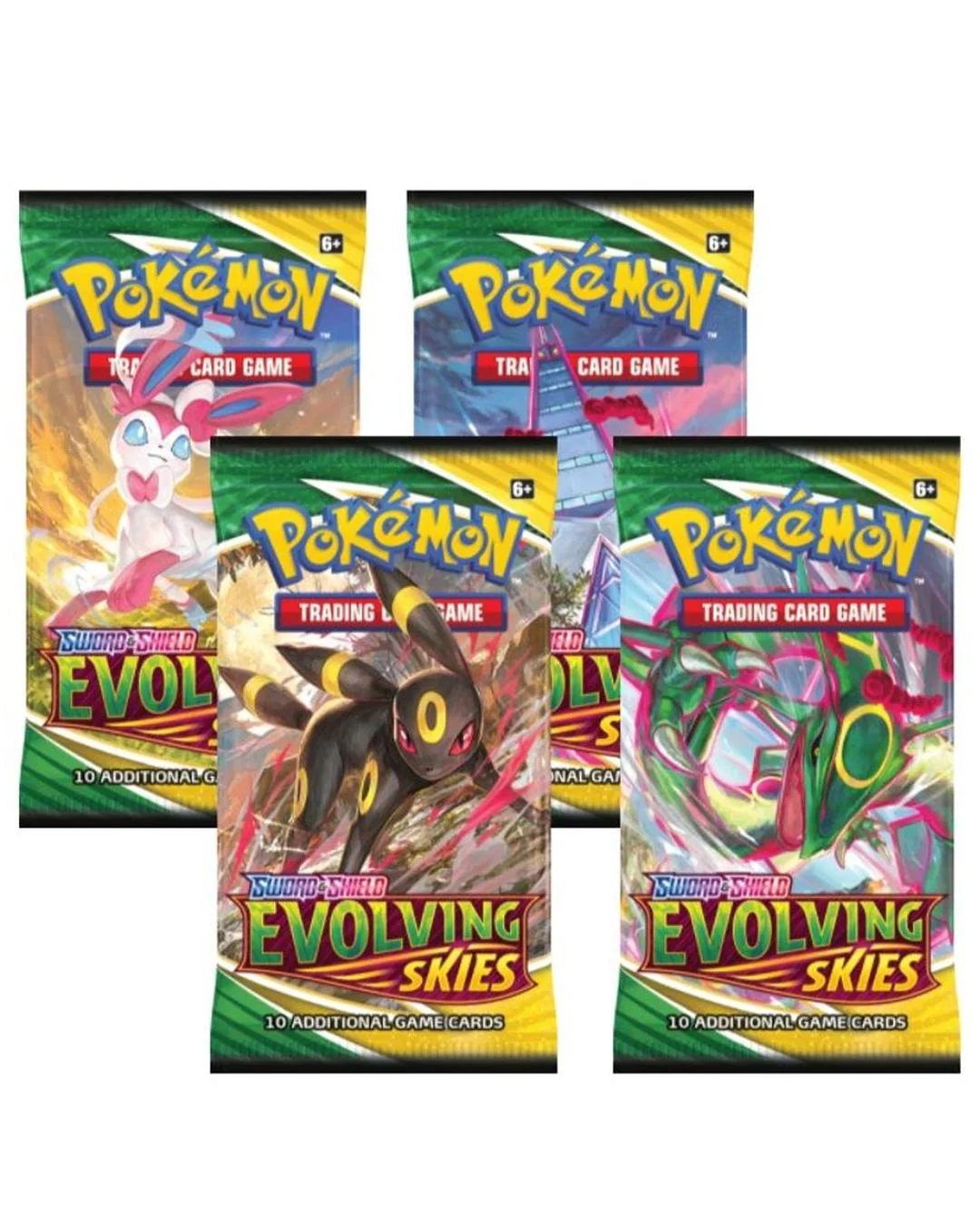 Evolving Skies Booster Pack Art Bundle [Set of 4] | Pokemon TCG