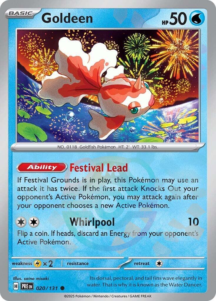 Goldeen (Master Ball Pattern) 020/131  - Holofoil SV Prismatic Evolutions - Common