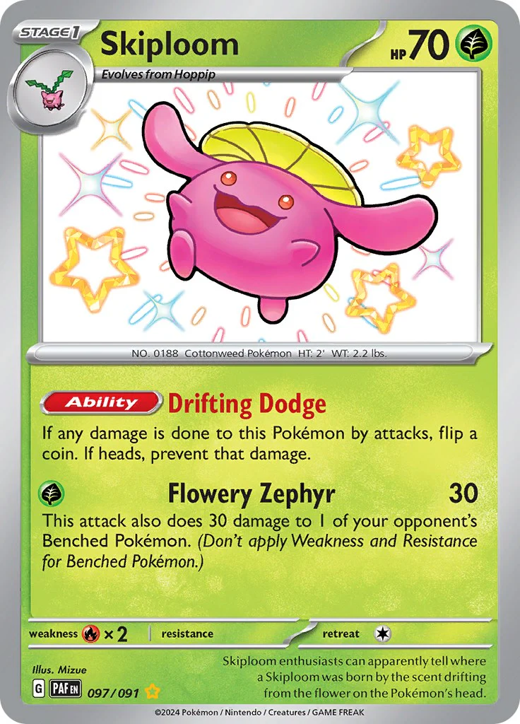 Skiploom 097/091  - Holofoil SV Paldean Fates - Shiny Rare