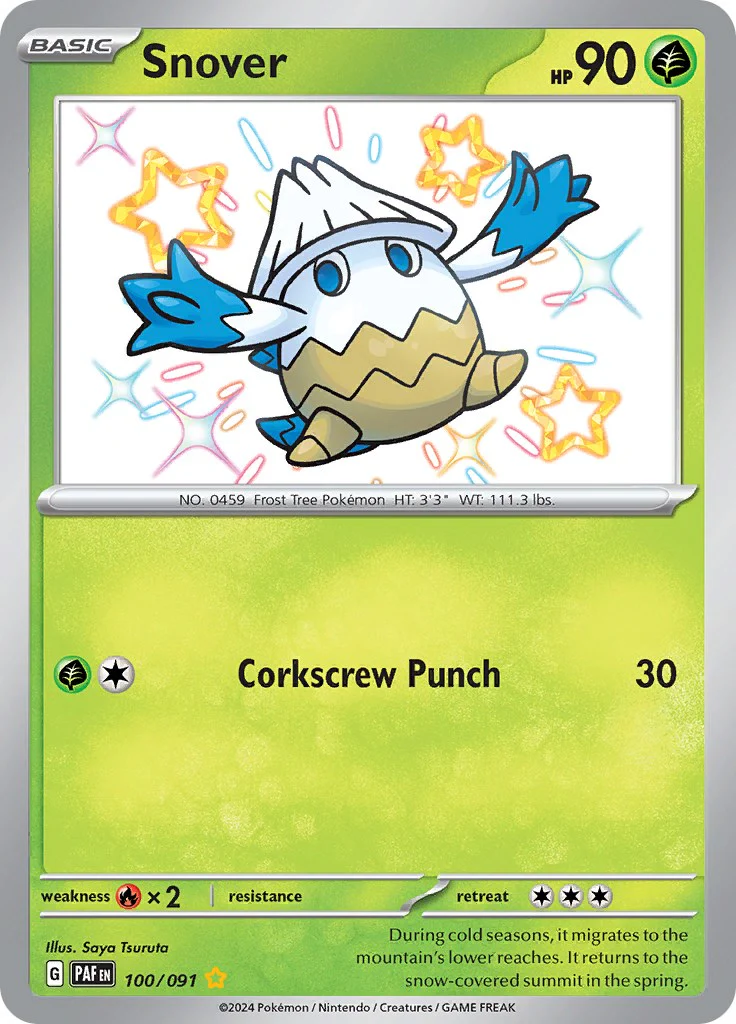 Snover 100/091  - Holofoil SV Paldean Fates - Shiny Rare