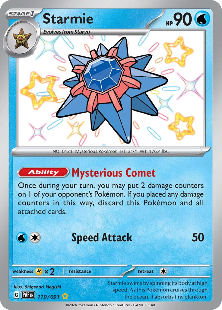 Starmie 119/091  - Holofoil SV Paldean Fates - Shiny Rare