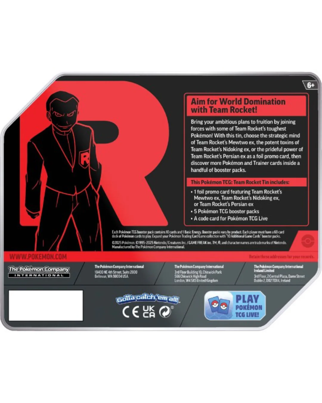 Team Rocket Tin [Team Rocket's Mewtwo ex] | Pokemon TCG - Image 3