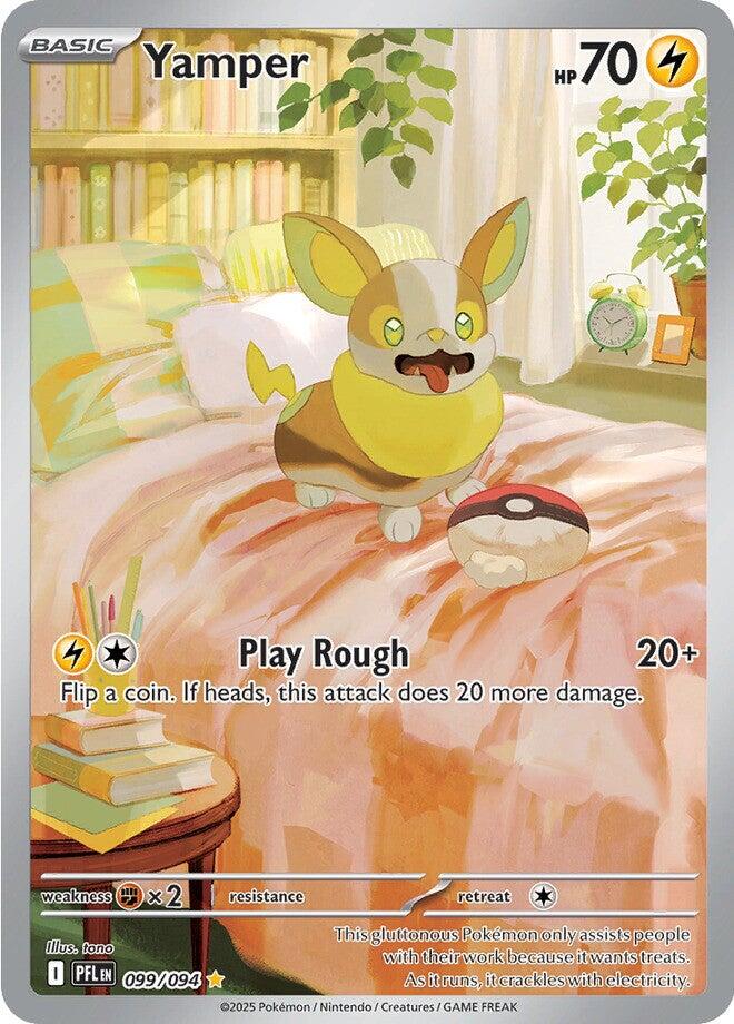 Yamper 099/094  - Holofoil ME02 Phantasmal Flames - Illustration Rare
