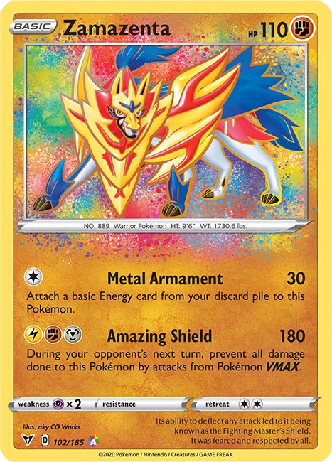 Zamazenta 102/185  - Holofoil SWSH04 Vivid Voltage - Amazing Rare